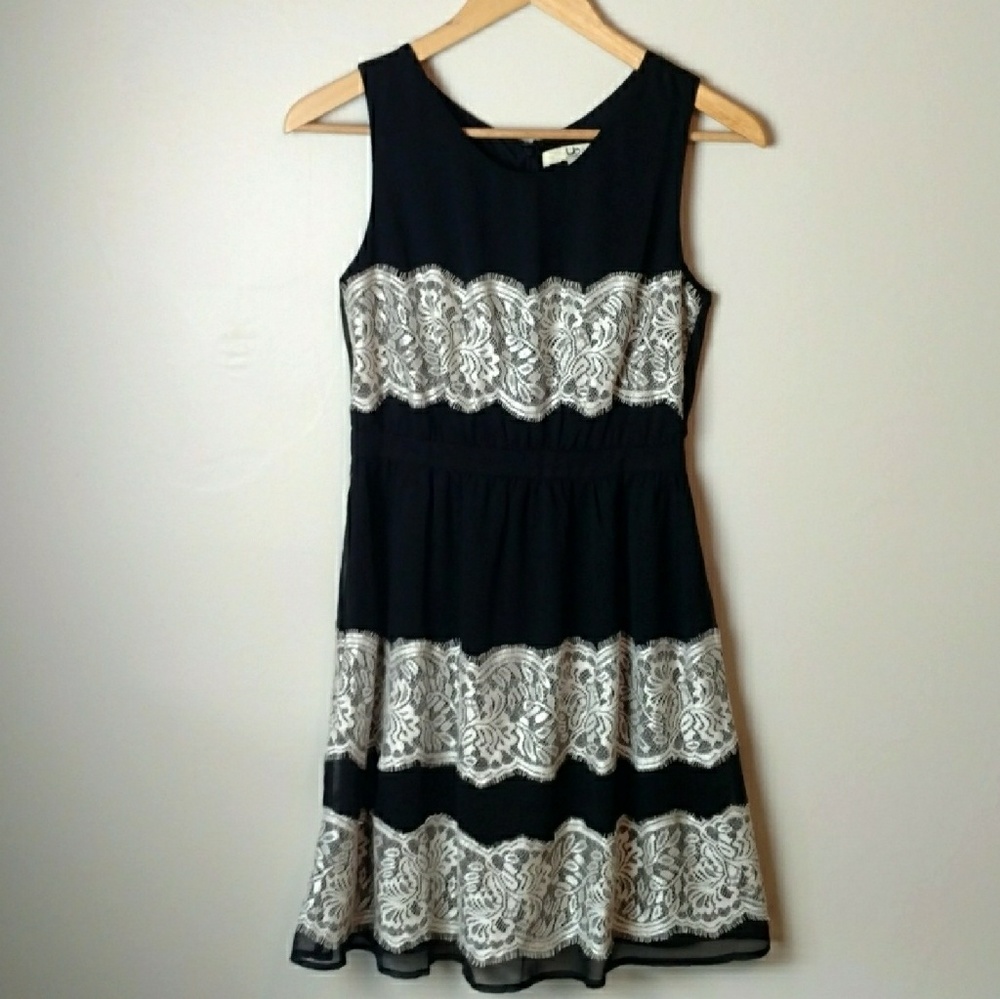 Ya Los Angeles Black Dress with Lace Detail